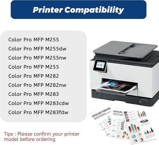 206A Toner Cartridge Black Cyan Yellow Magenta 4 Pack, - Image 2