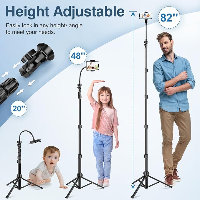 82" Tripod for iPhone, Phone Tripod Compatible - Image 2