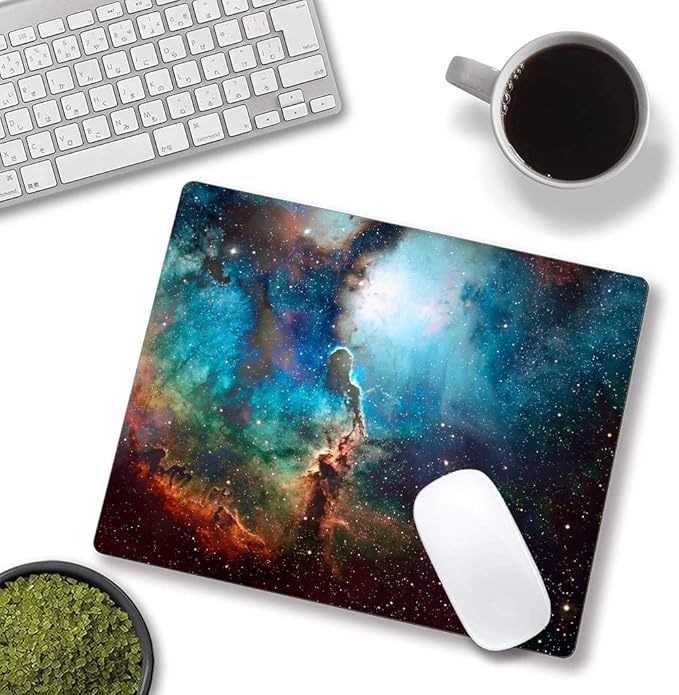 Mouse Pad, Galaxy Mouse Pad, Square Waterproof Mouse Pad Non-Slip Rubber Base - Image 4