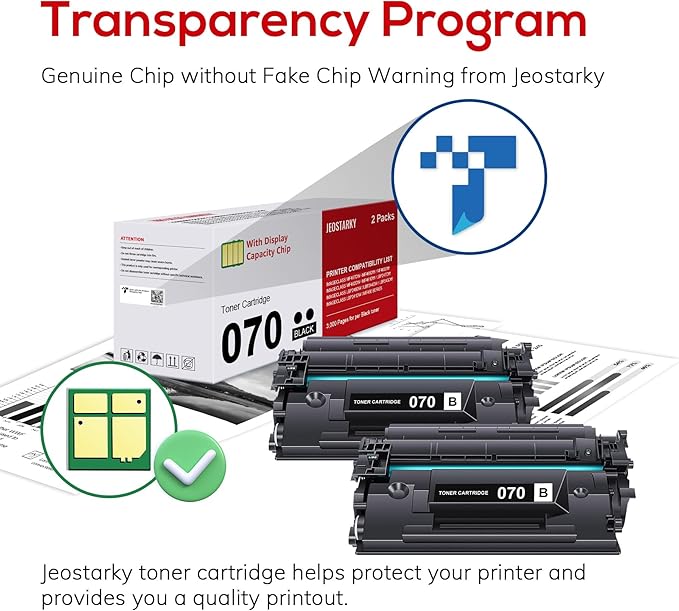 Compatible for Canon 070 Black Toner Cartridge Replacement for Canon 070h - Image 3