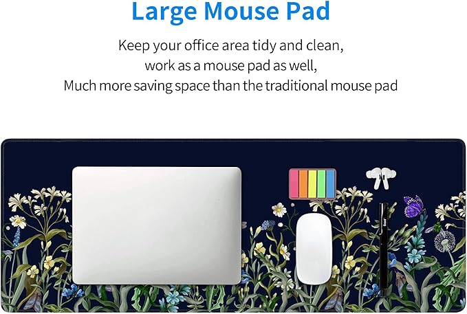 Weeds Flowers Large Mouse Pad, Gaming Keyboard Desk Pad, Extended Mouse Mat - Image 8