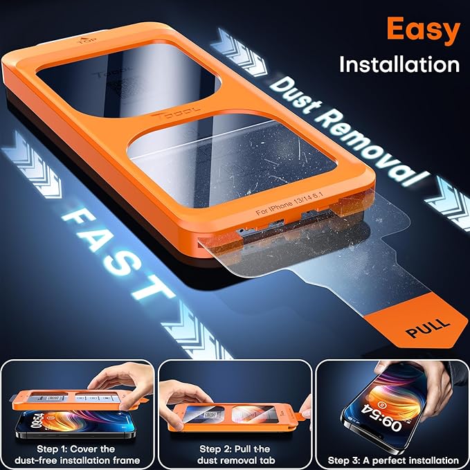 TOCOL for iPhone 16e Screen Protector/iPhone 13 Screen Protector 9H Hardness - Image 3
