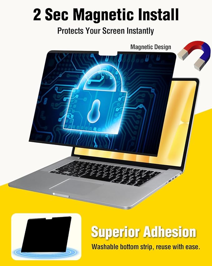 F FORITO Magnetic Privacy Screen Protector Compatible - Image 2