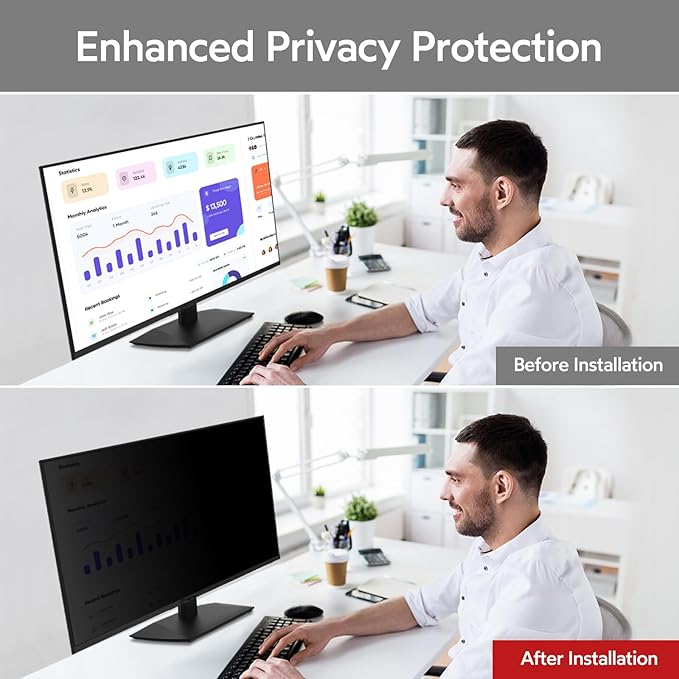 bersem 2 Pack 21.5 Inch Monitor Computer Privacy Screen Filter - Image 4