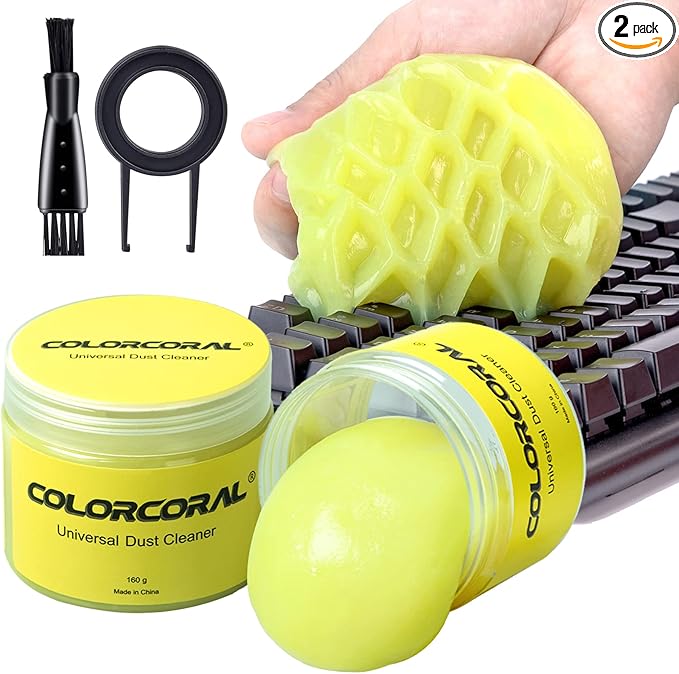 COLORCORAL 2Pack Keyboard Cleaning Gel Set Universal Dust Cleaner by ColorCoral