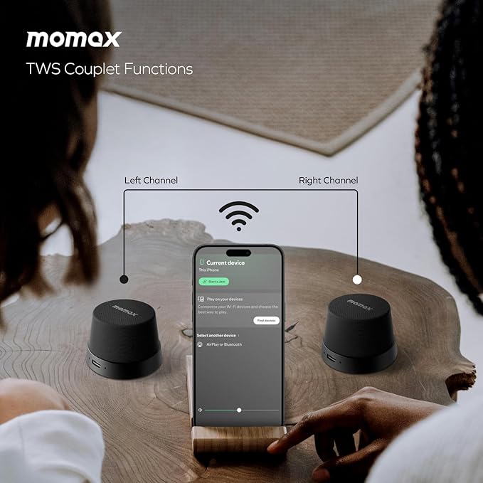 MOMAX Magnetic Portable Speaker Wireless, IPX6 Waterproof Shower Speaker Small - Image 2