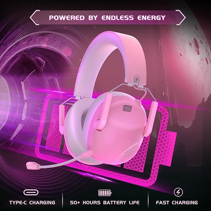 Wireless Gaming Headset for PS5, Gamer Headphones for Nintendo Switch, 50H - Image 7