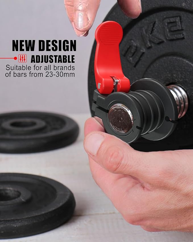 Pro Barbell Clips 1 inch Barbell Clamps 0.9-1.18inch Quick Release Weight Clips - Image 2