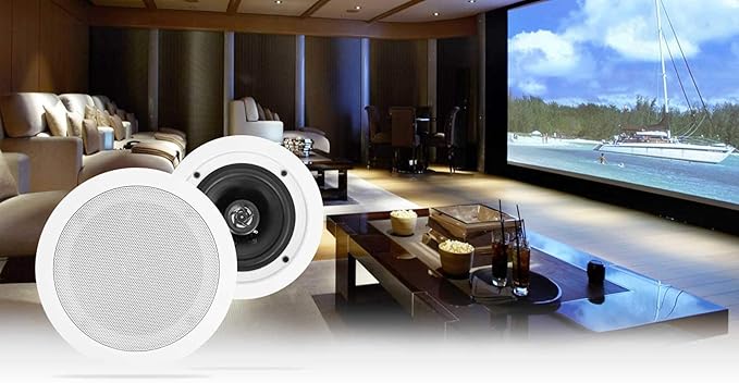 Rockville RPA60BT Home Theater Receiver Amp+ 5.25" White Ceiling Speakers+Sub - Image 4