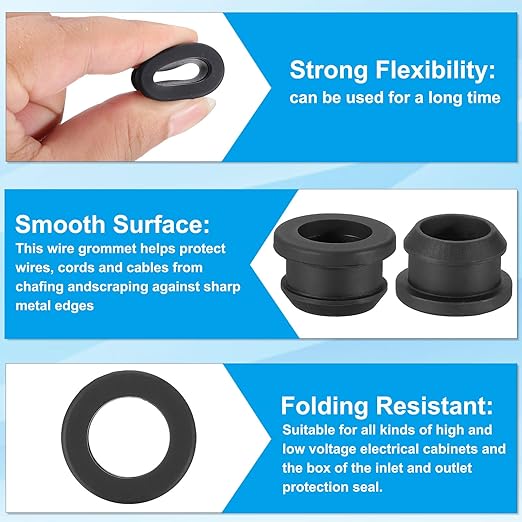 PATIKIL 19mm / 3/4 Inch Drill Hole, 9/16 Inch ID Rubber Grommets - Image 3