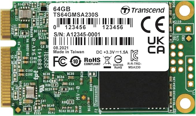 Transcend TS64GMSA230S 64GB SATAIII mSATA SSD 230S Internal Solid State Drive by Transcend