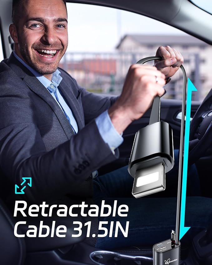 Retractable Car Charger, Super Fast USB Car iPhone Charger, Gifts - Image 5