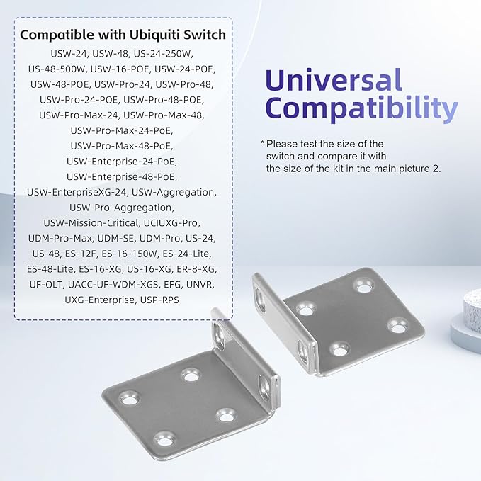 Rack Mount Kit for Ubiquiti Switch, 1U Rack Ears for Ubiquiti 16/24/48 Series - Image 5