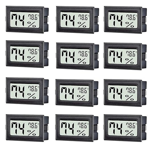 12 Pack Mini Digital Thermometer Hygrometer Indoor Temperature and Humidity by TASOGEN