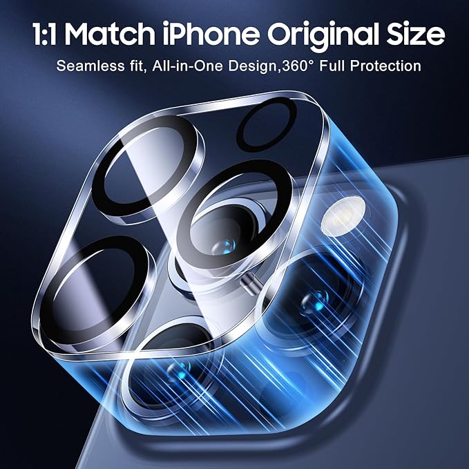 UniqueMe Compatible for 3 Pack iPhone 15 Pro/iPhone 15 Pro Max Camera Lens - Image 5