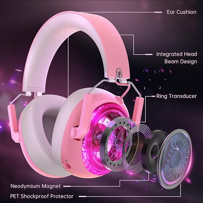 Wireless Gaming Headset for PS5, Gamer Headphones for Nintendo Switch, 50H - Image 3