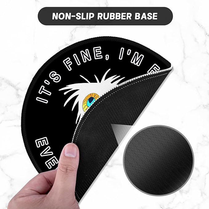 ITNRSIIET Round Mouse Pad with Stitched Edge Premium-Textured Waterproof - Image 3