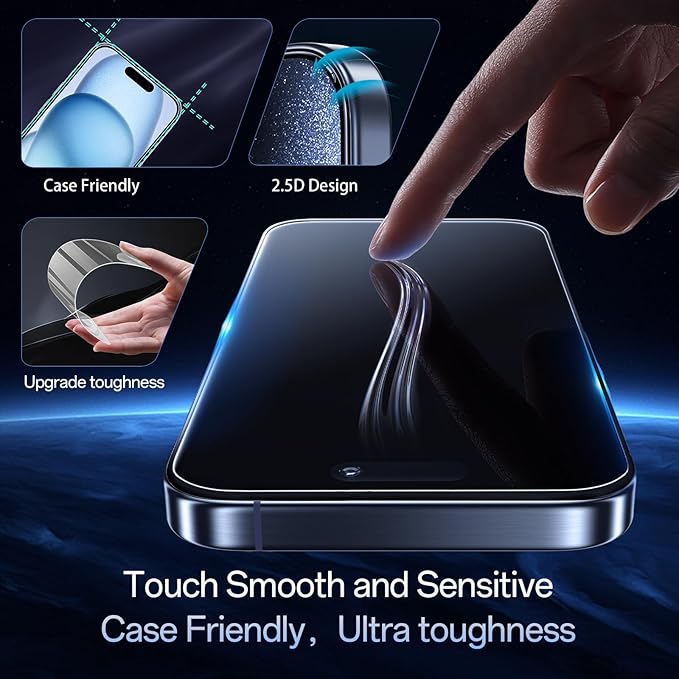 Screen Protector for iPhone 15 Plus, HD Clear, 9H Hardness, No Bubbles - Image 7