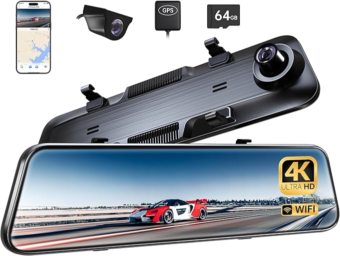 Pelsee P12 Plus 4K Rear View Mirror Camera by pelsee