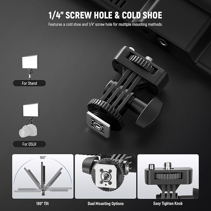 NEEWER 192 LED Video Light Panel, 20W Ultra Thin Bi Color Dimmable DSLR Camera - Image 8