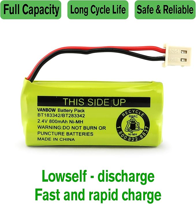 BT183342/BT283342 2.4V 800mAh Ni-MH Battery Compatible - Image 6