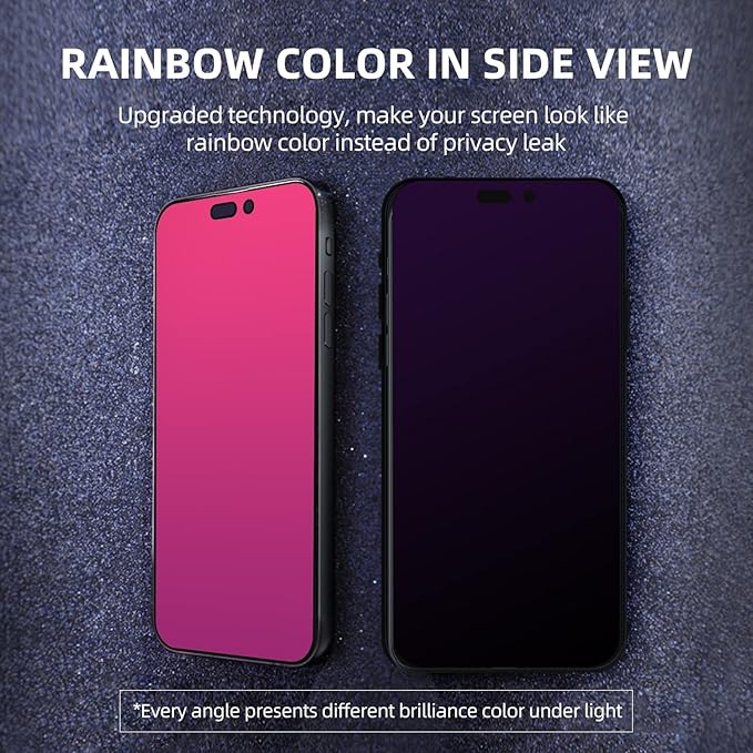 EGKimBa for iPhone 16 Pro Privacy Screen Protector, Gradient Color, Bubble Free - Image 3