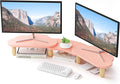 Dual Monitor Stand Riser, Adjustable Rainbow Cloud Desktop Organizer by AFOOYO