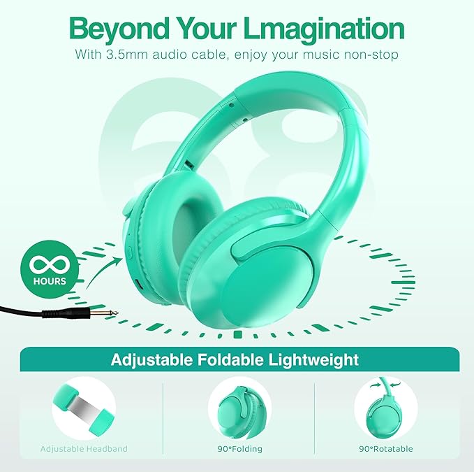 MIDOLA Bluetooth Headphones Over Ear 68H Playtime 6 EQ Wireless Headset - Image 6