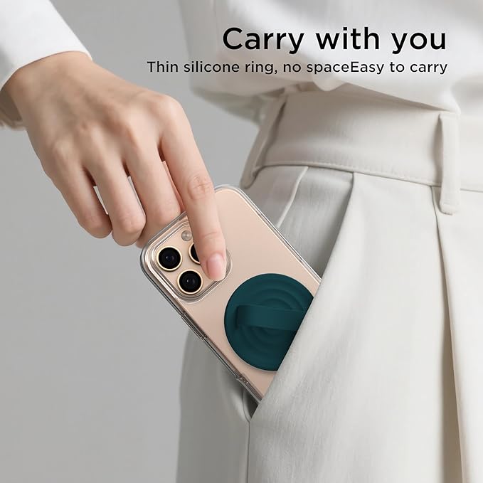 Magnetic Phone Ring Grip Holder, Silicone Finger Loop Grip, Compatible - Image 9