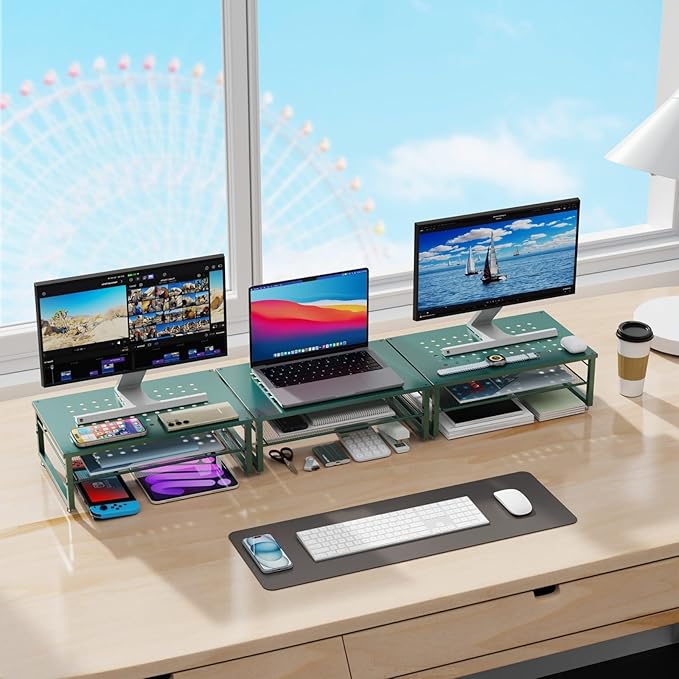 gianotter 2-Tier Metal Monitor Stand Riser, Desk Organizer - Image 6
