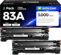 83A Black Toner Cartridge 2-Pack High Yield Replacement by JCTONER