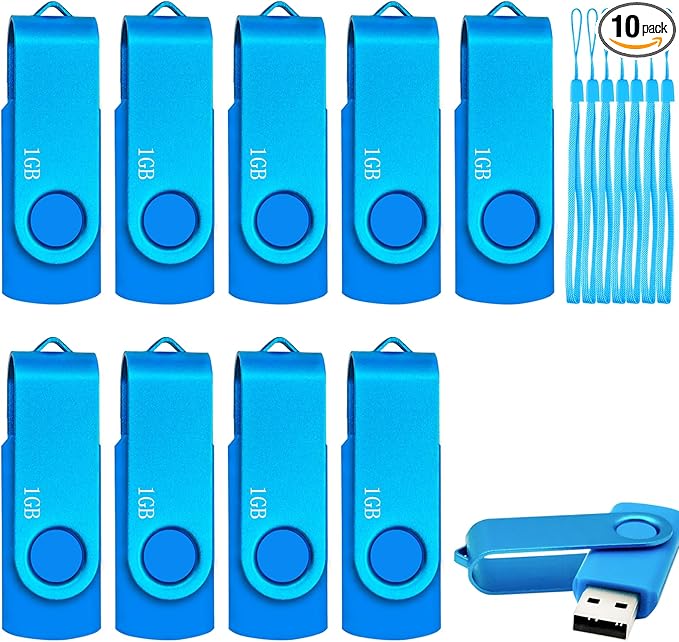 USB Drive 1GB USB 2.0 Flash Drive 10 Pack Nicepicten Pendrive Swivel Thumb Zip by NicepictenUSBFlashDrive