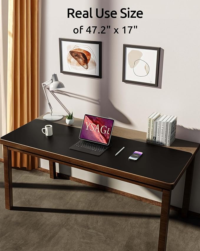YSAGi Leather Desk Protector, Office Mat, Large Mouse Mat, Non-Slip PU Leather - Image 2