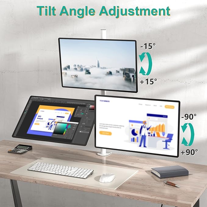 WALI Triple Monitor Stand, Fully Adjustable Three Monitor Desk Mount Fits 3 - Image 6