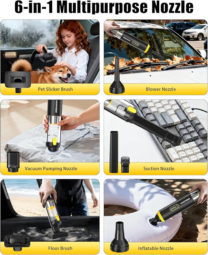 SEEDUSTRY Handheld Vacuum Cleaner Cordless, Mini Car Vacuum/Portable Pet - Image 4
