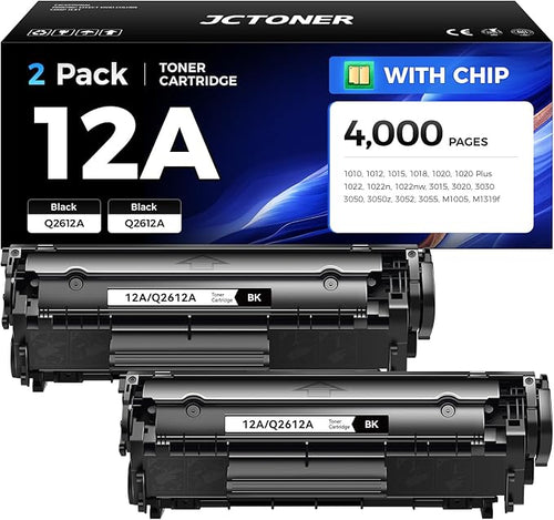 12A Black Toner Cartridge 2-Pack Replacement by JCTONER