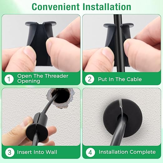 4pc Starlink Cable Grommet 1" Silicone Waterproof Wall Hole Pass Through Split - Image 3