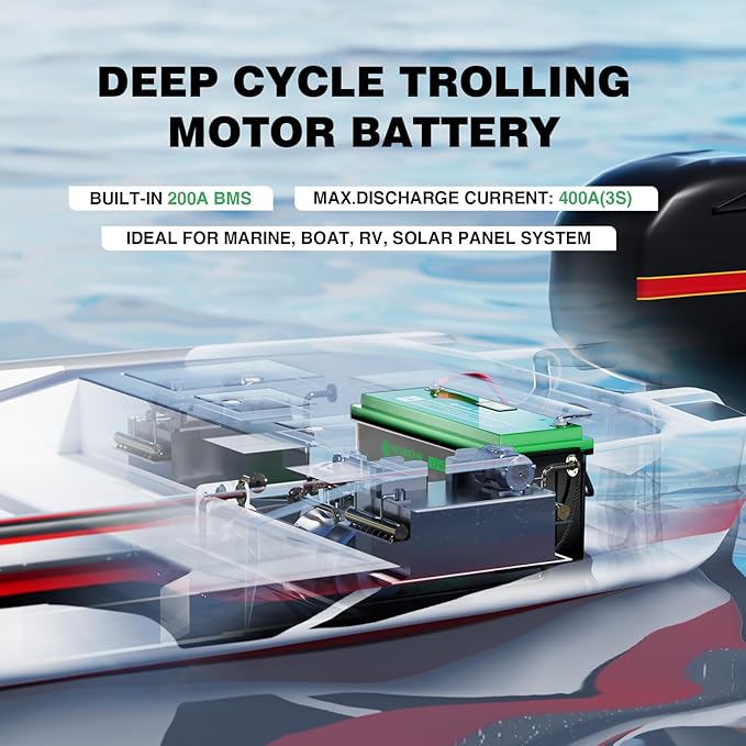12V 200Ah LiFePO4 Lithium Battery Built-in 200A BMS, Max.2560Wh Energy - Image 5