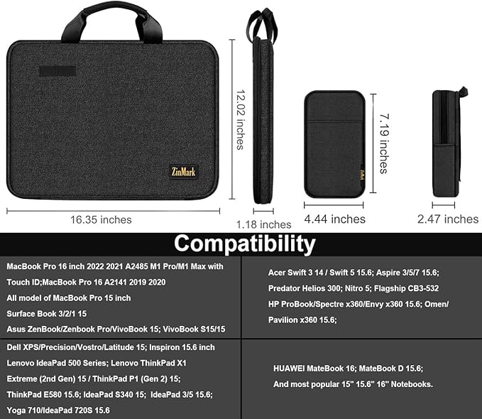 Laptop Case 15.6 Inch Briefcase Military-Grade Protection - Image 2