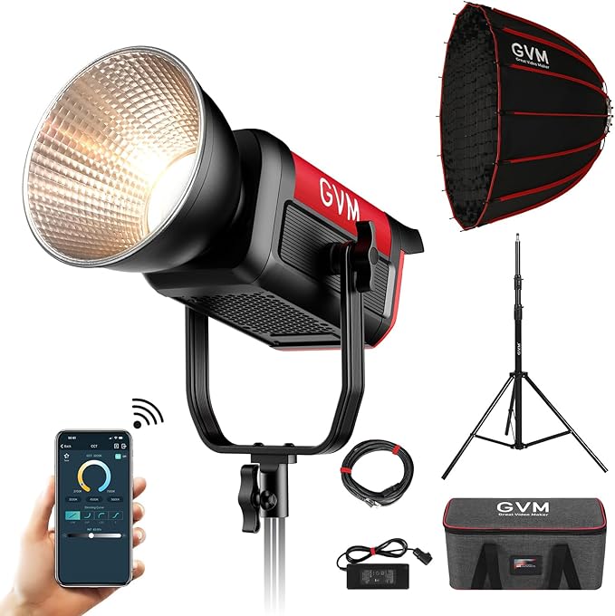 GVM Great Video Maker 200W Video Light Kit, LED Video Light Studio, 45400lux/1m by GVMGreatVideoMaker