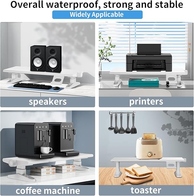 Computer Monitor Stand Riser for Desk, 4.5-6.3 Inches Freely Height Adjustable - Image 6