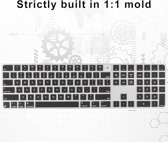 Allinside Black Keyboard Cover for 2024 Mac Magic Keyboard - Image 6