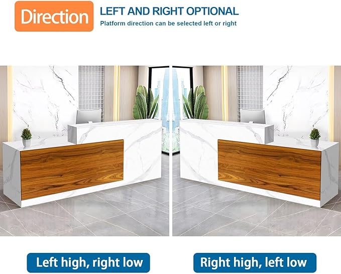 Reception Desk with Counter Modern Checkout Counter with Lockable Drawer - Image 6