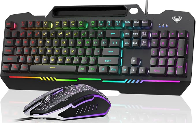 AULA Gaming Keyboard, T102 104 Keys Gaming Keyboard and Mouse Combo by AULA
