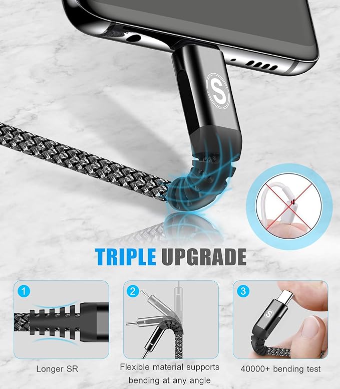 sweguard USB Type C Charger Cable iPhone 16 Charger Nylon Braided Cord - Image 4