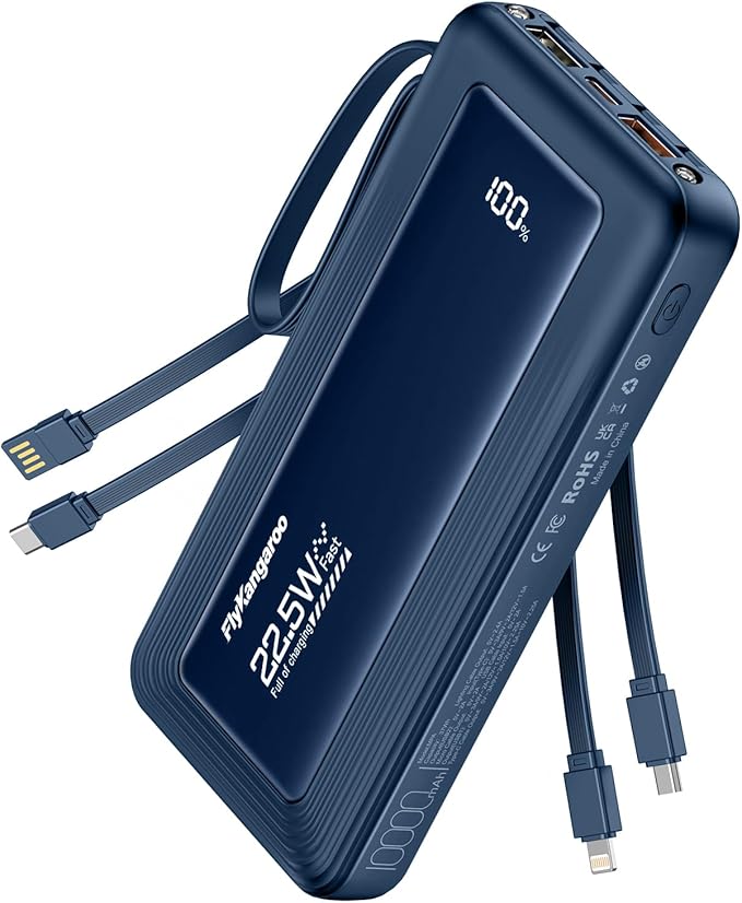 Portable Charger with Built in Cables, Slim 10000mAh Fast Charging 22.5W Power by Unknown