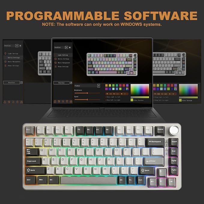 YUNZII B75 PRO Wireless Mechanical Keyboard, 75% Layout - Image 7