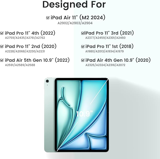 Keyboard Case for iPad Air 5th/4th Pro 11 inch, 7-Color Backlit Detachable - Image 2
