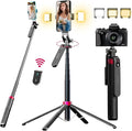 WOVTE 62" Selfie Stick with 2 Lights, Extendable Stand by WOVTE