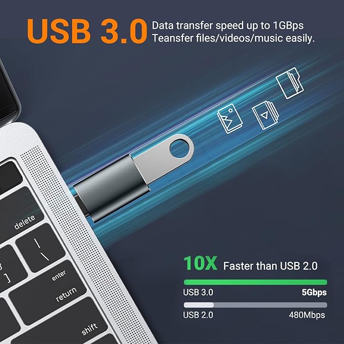   USB to USB C Adapter, USB C Male to USB 3.0 Female - Image 3